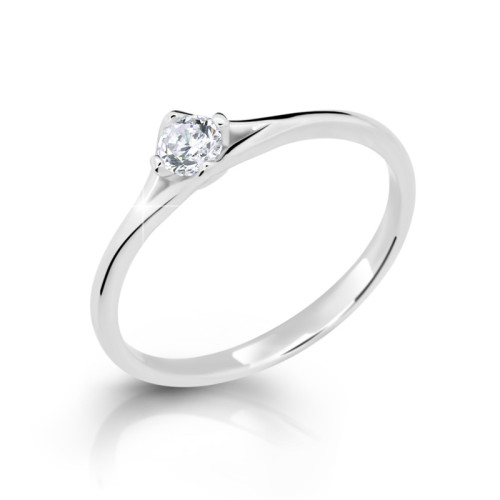 Zásnubný prsteň z bieleho zlata so zirkónom Z6721B