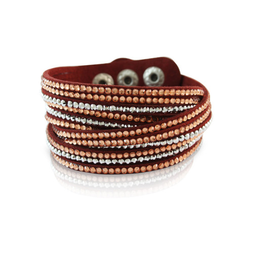 Trendy kožený náramok Inori INBR135RED