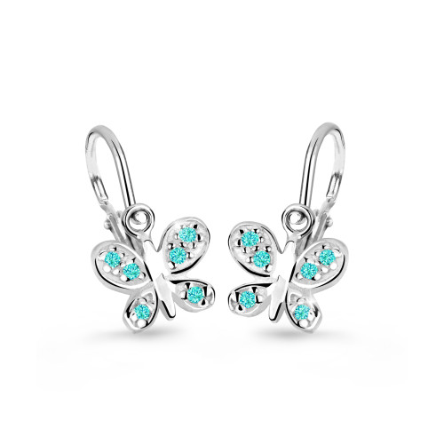 Detské náušnice z bieleho zlata C2748B-Mint Green