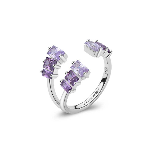 Psteň so zirkónmi Brosway Fancy Magic Purple FMP17