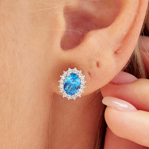 Strieborné náušnice so zirkónmi Brosway Fancy Freedom Blue FFB12