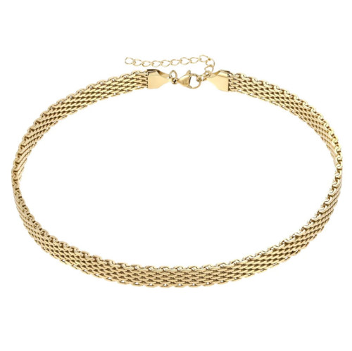 Pozlátený náhrdelník choker chirurgická oceľ NSS1041