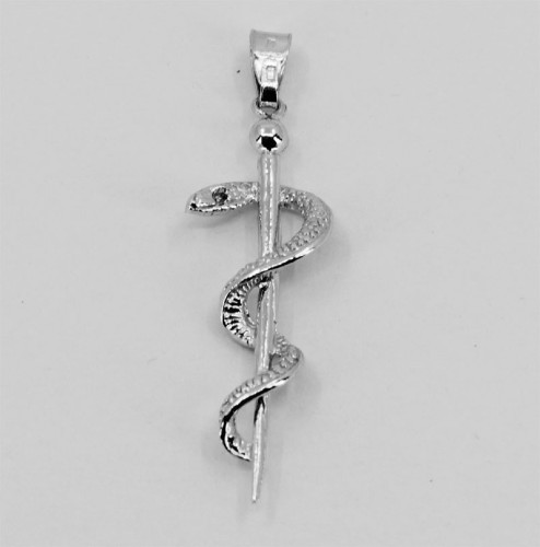 Strieborný prívesok na retiazku Aeskulapova palica 313084001