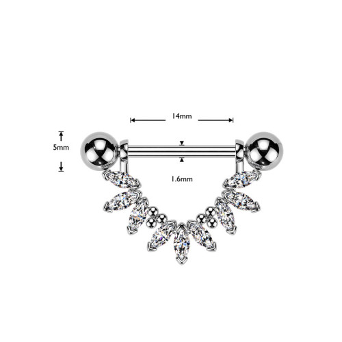 Štýlový piercing bradaviek SEKSQ0172ST