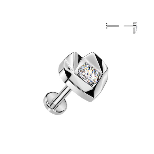 Náušnice srdiečko titán so zirkónmi SEITEL441-ST