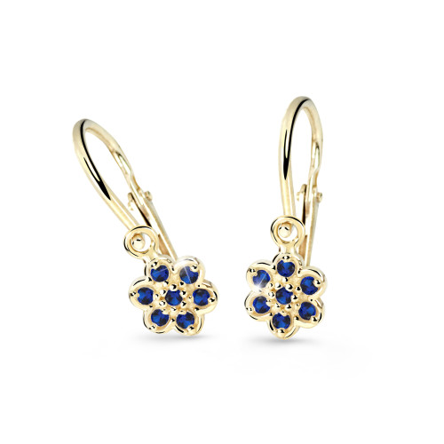 Detské zlate naušnice Cutie Jewellery C2746Z-Blue Dark