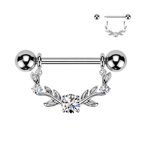 Štýlový piercing do bradaviek SEKSQ0151ST
