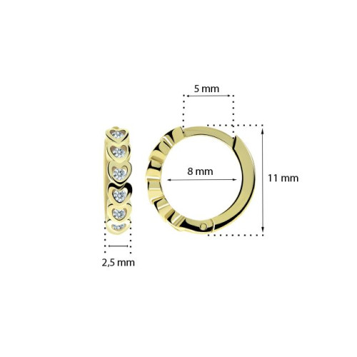 Zlaté náušnice krúžky Cutie Jewellery C3339Z