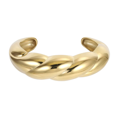 Pozlátený náramok bangle z chirurgickej ocele MBSG25GD