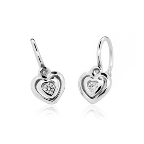 Naušnice pre babatko Cutie Jewellery C2177B CZ White