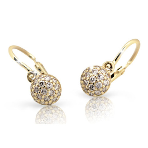 Detské zlaté náušnice Cutie Jewellery C2150Z CZ White