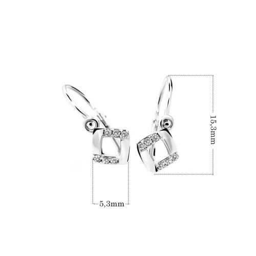 Detské náušnice z bieleho zlata C2268B-White