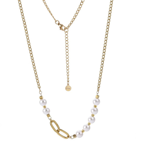 Elegantný perlový náhrdelník chirurgická oceľ NSS1044