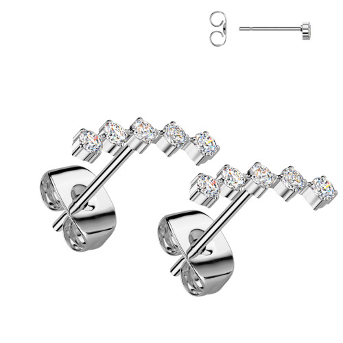 Moderné oceľové náušnice kôstky SESE5041ST