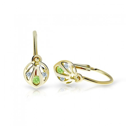 Náušnice pre bábetka C2265B-Peridot Green