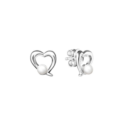 Náušnice srdiečka strieborné SK19230E-W