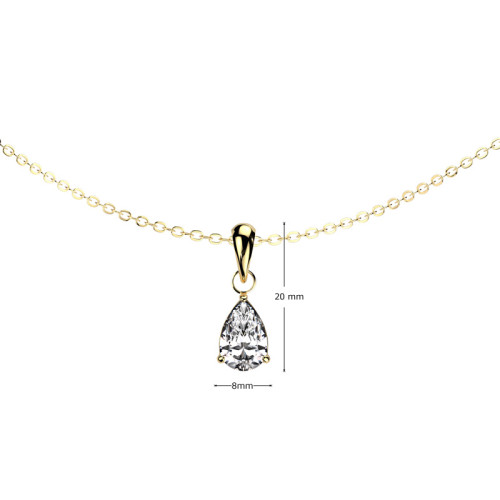 Náhrdelník so zirkónom zlatý 1574